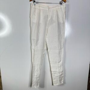 Deha Womens Resort Wear White Linen Pants Size Medium